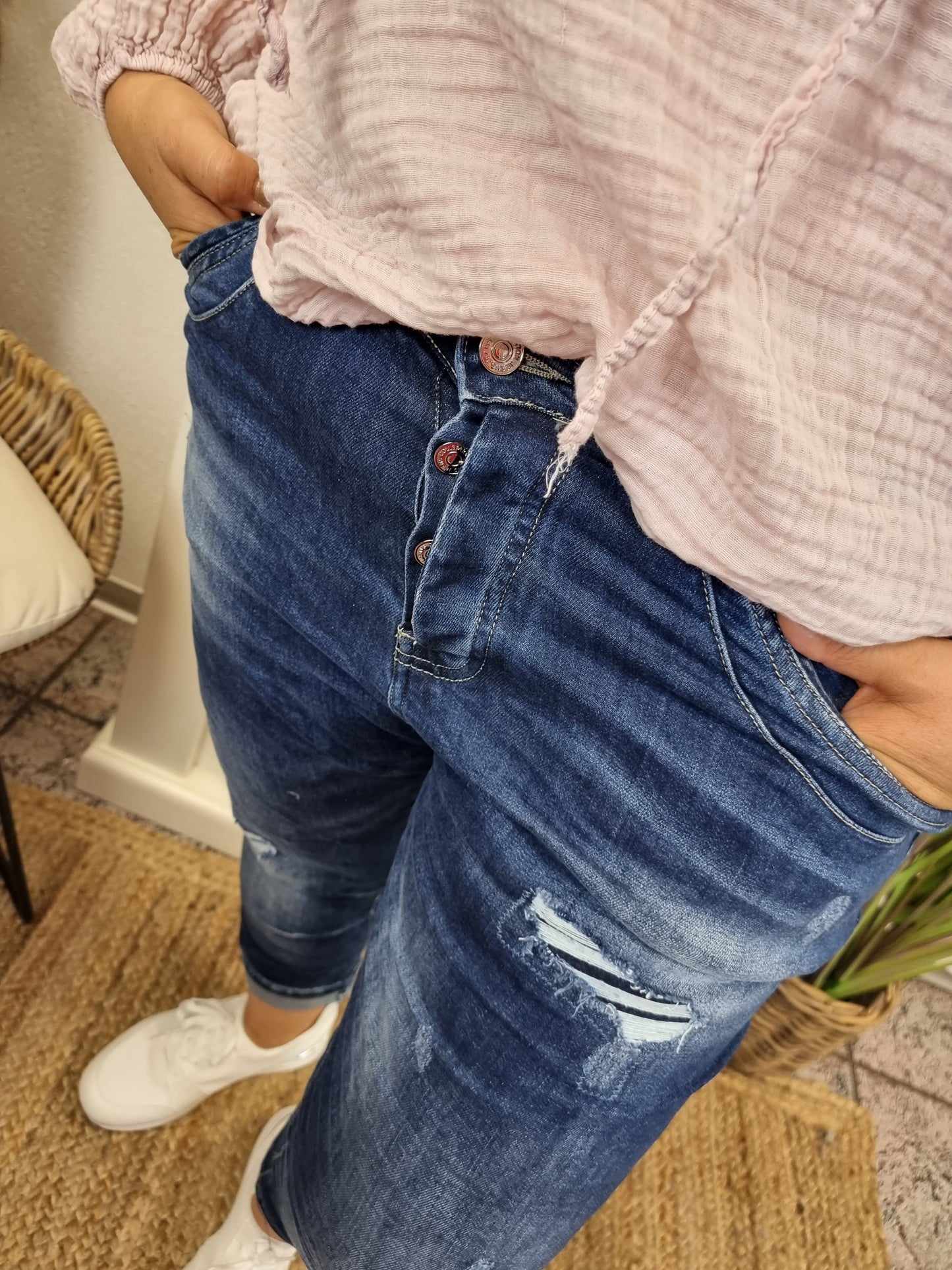 Jeans Melly MC-7260 Destroyed XS-XL mit Knöpfen