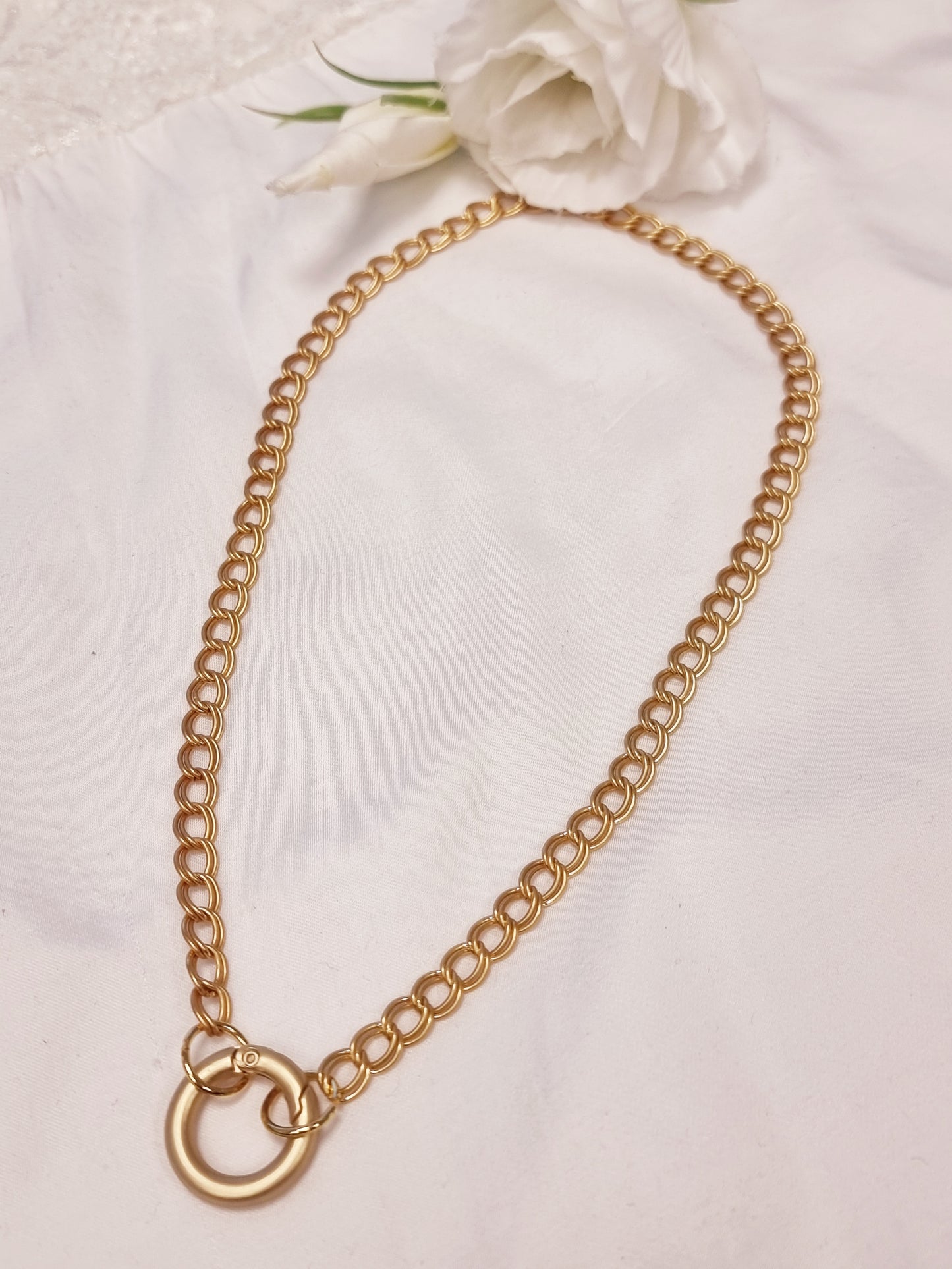 Kurze Gliederkette Gold in Edelstahl