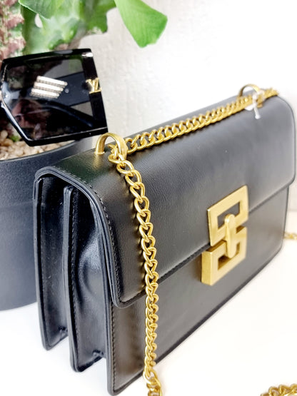 Edle Handtasche mit Goldkette in 2 verschiedenen Farben