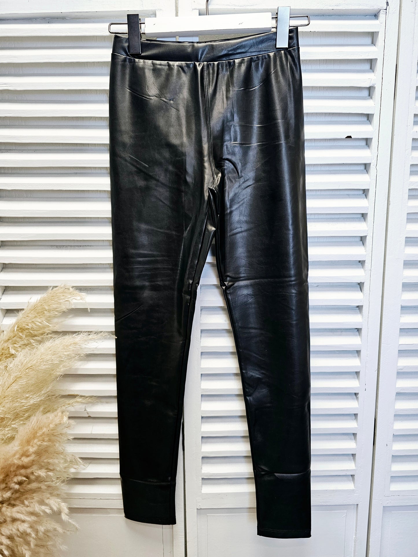 Zac&Zoe Leggings in Lederoptik mit Stretchbund in drei Farben