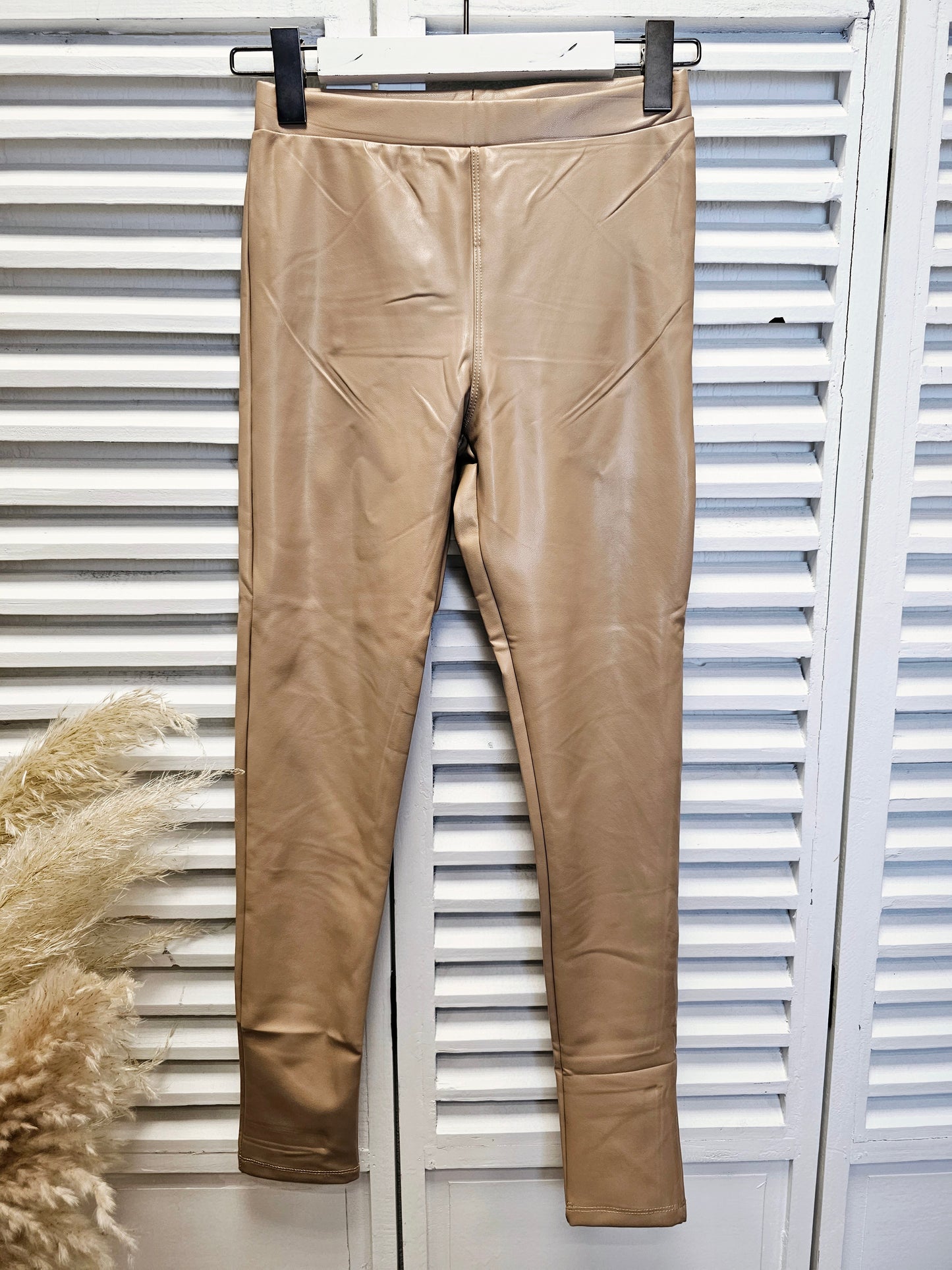 Zac&Zoe Leggings in Lederoptik mit Stretchbund in drei Farben