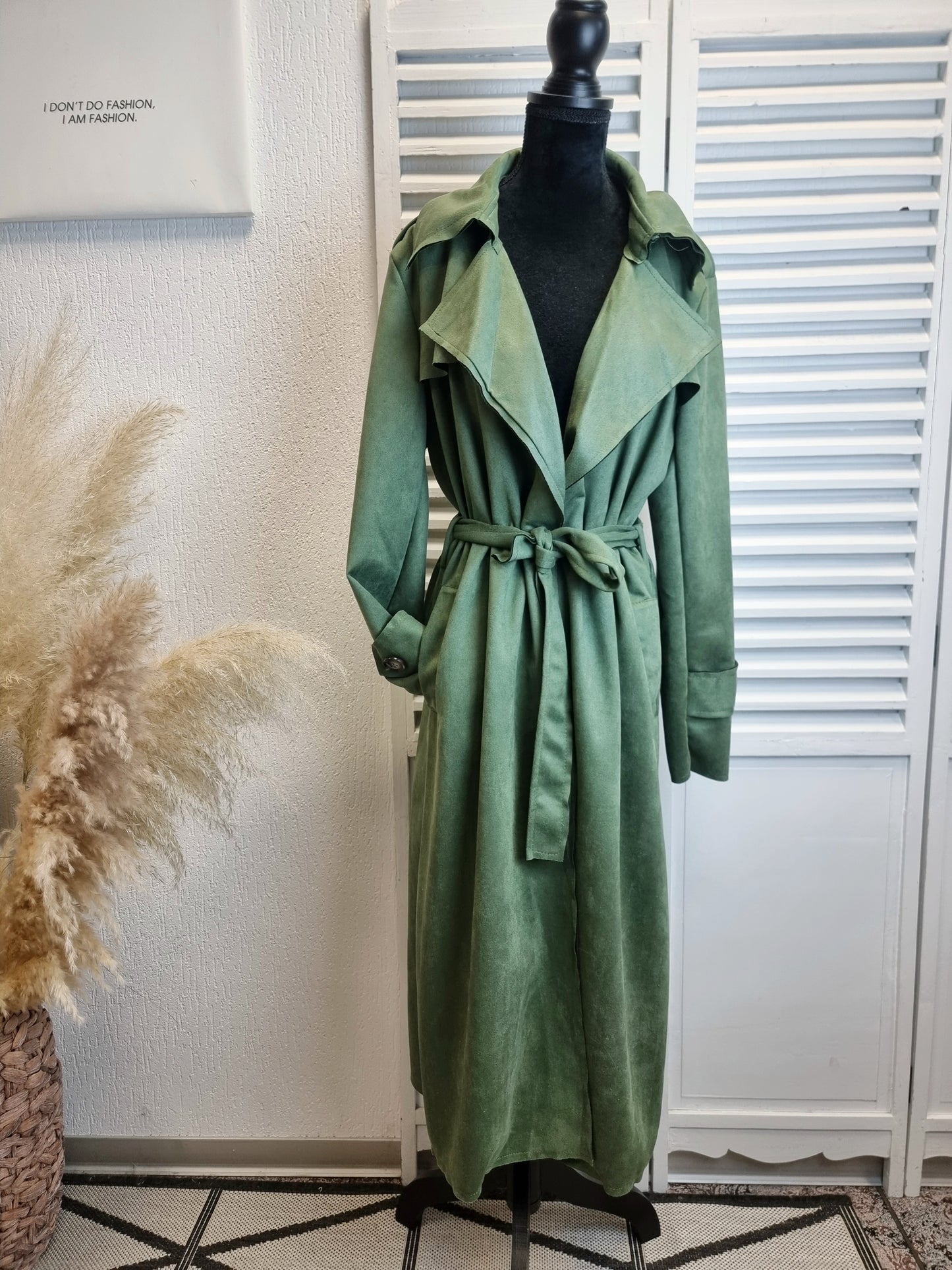 Trenchcoat Mantel Velourleder in verschiedenen Farben