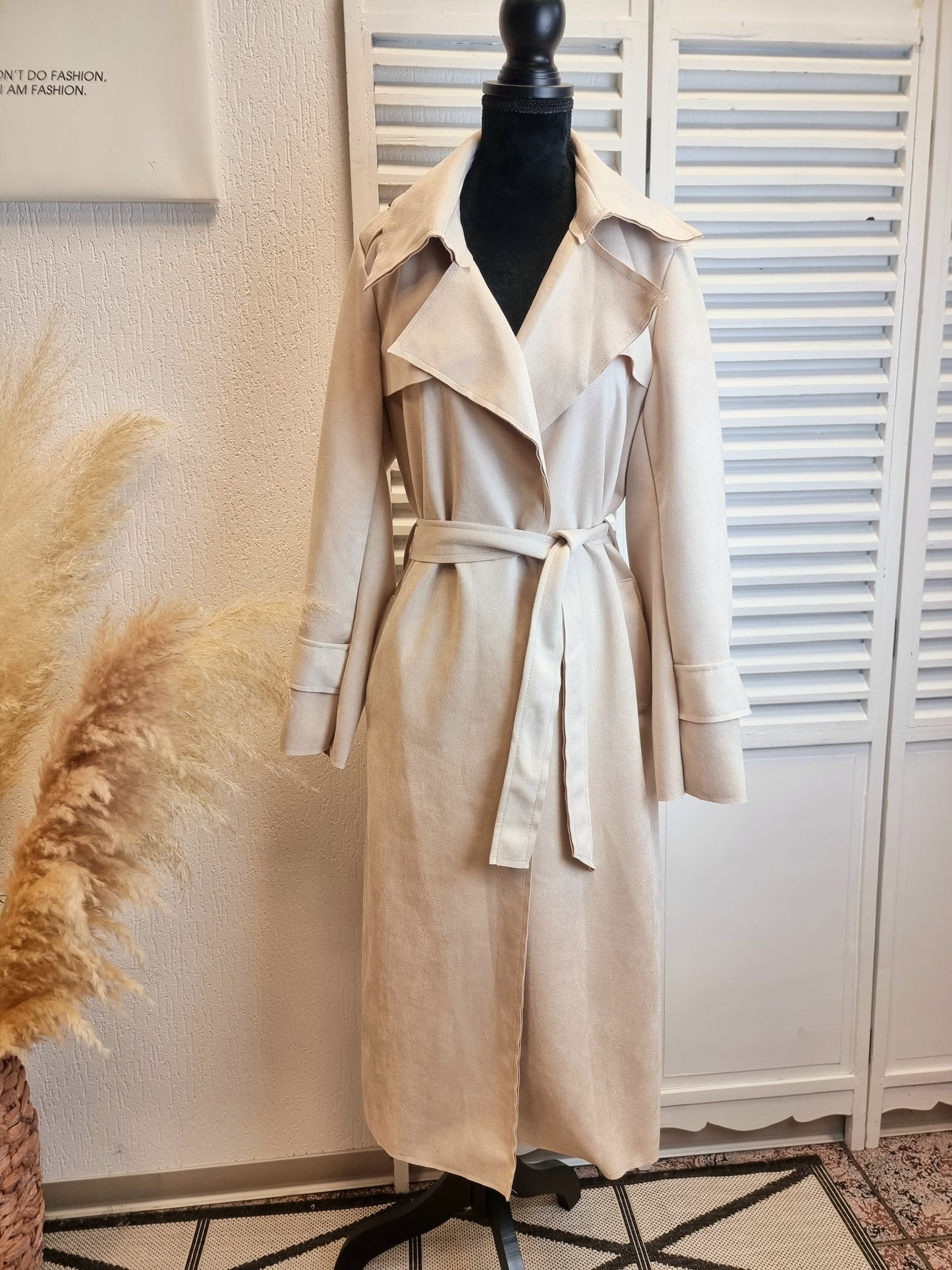Trenchcoat Mantel Velourleder in verschiedenen Farben