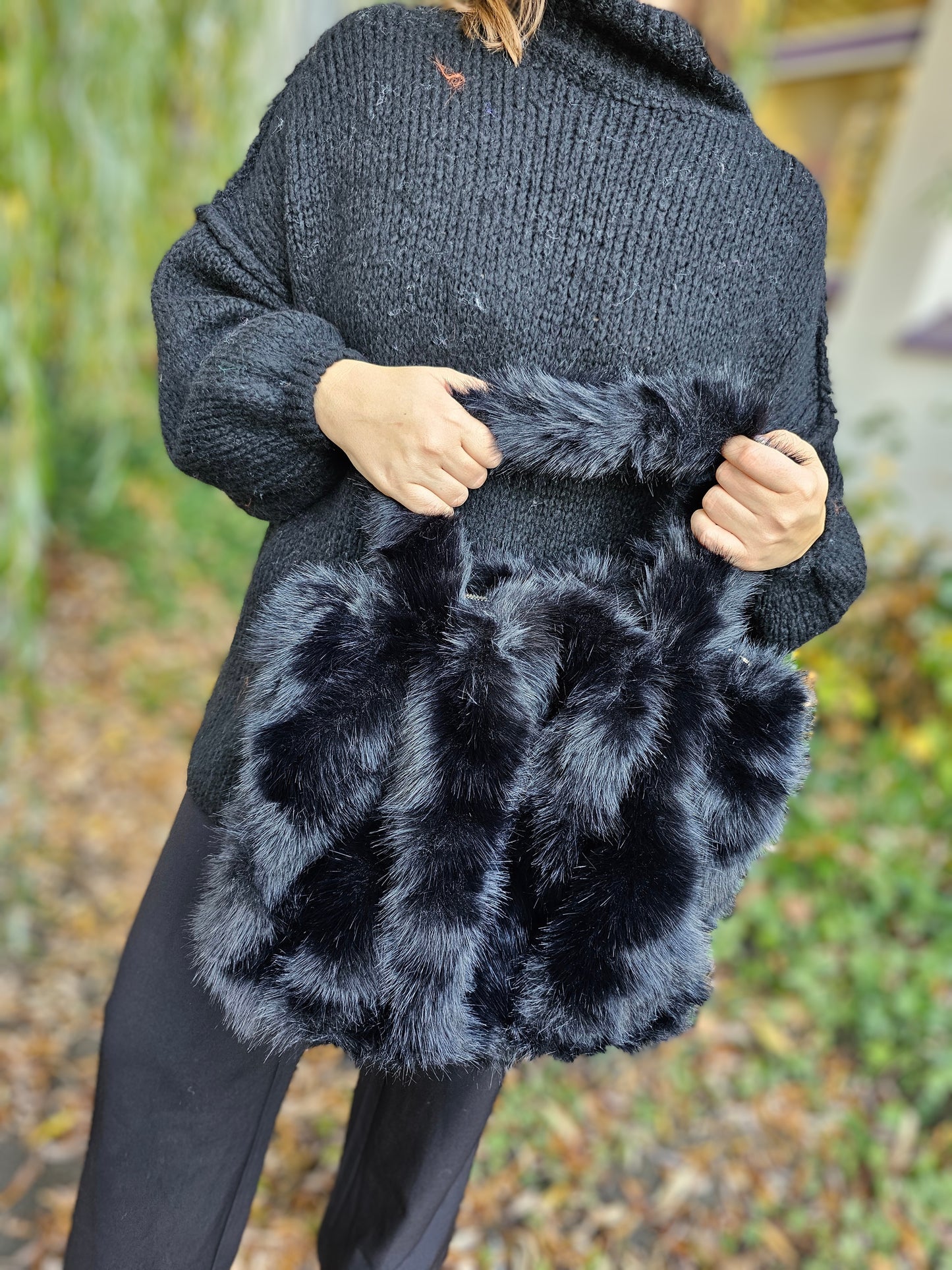 Schultertasche / Shopper Fell-Plüsch in verschiedenen Farben