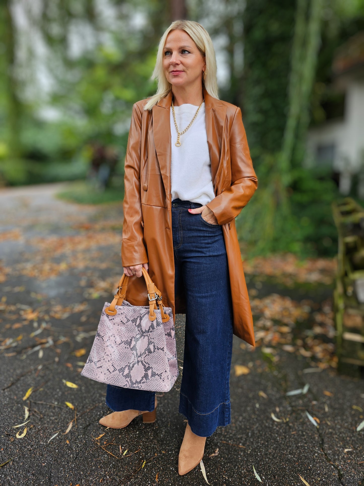 Ledermantel Cognac Braun