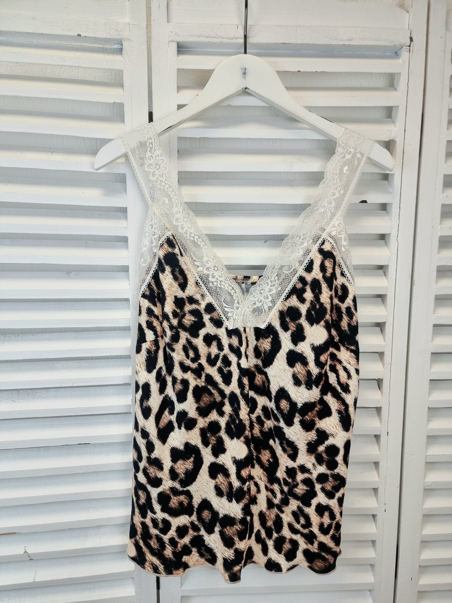 Leo Spitzentop Natur/Schwarz-onesize (36-40)