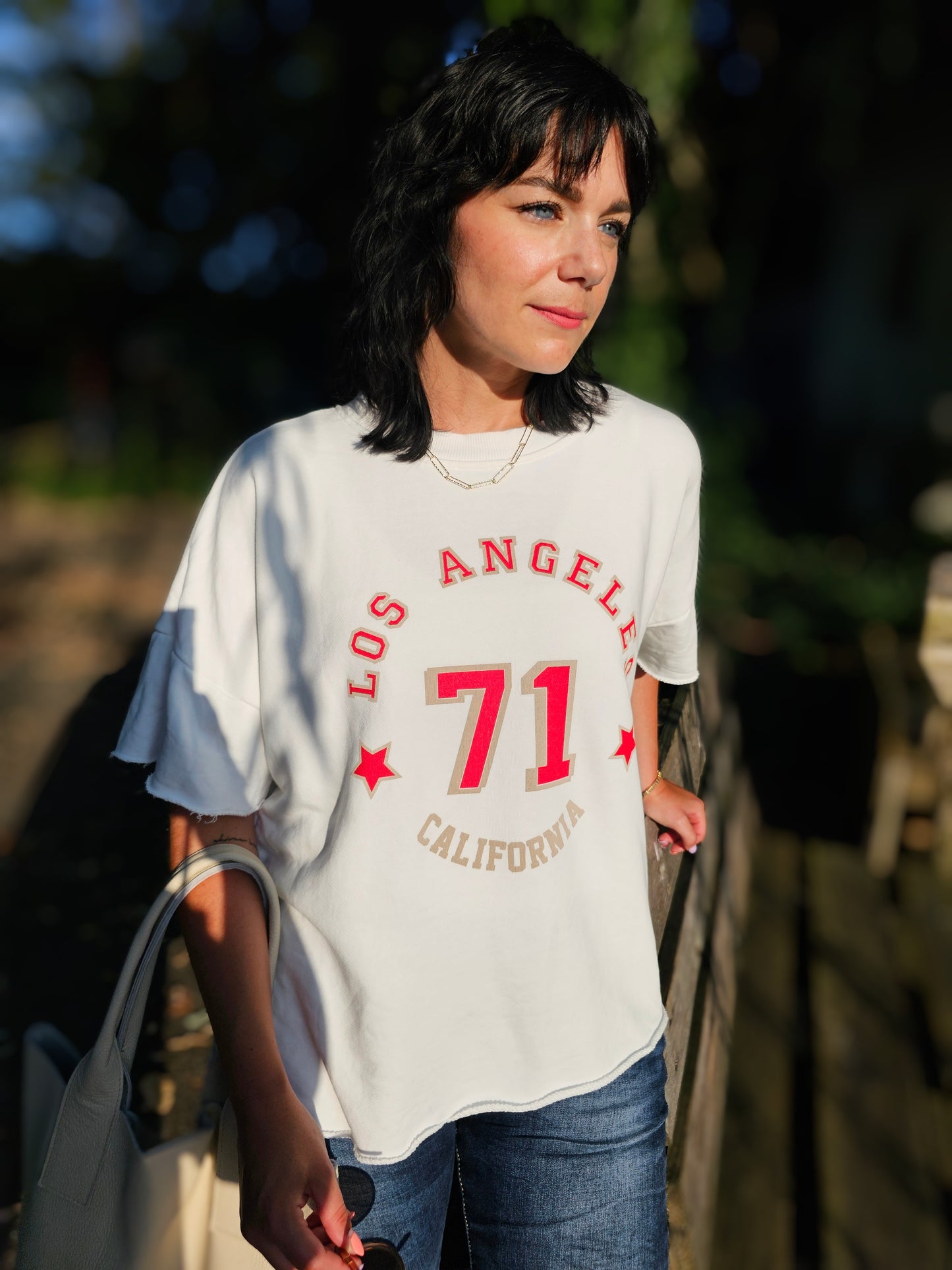 Pullover Weiß-Rot