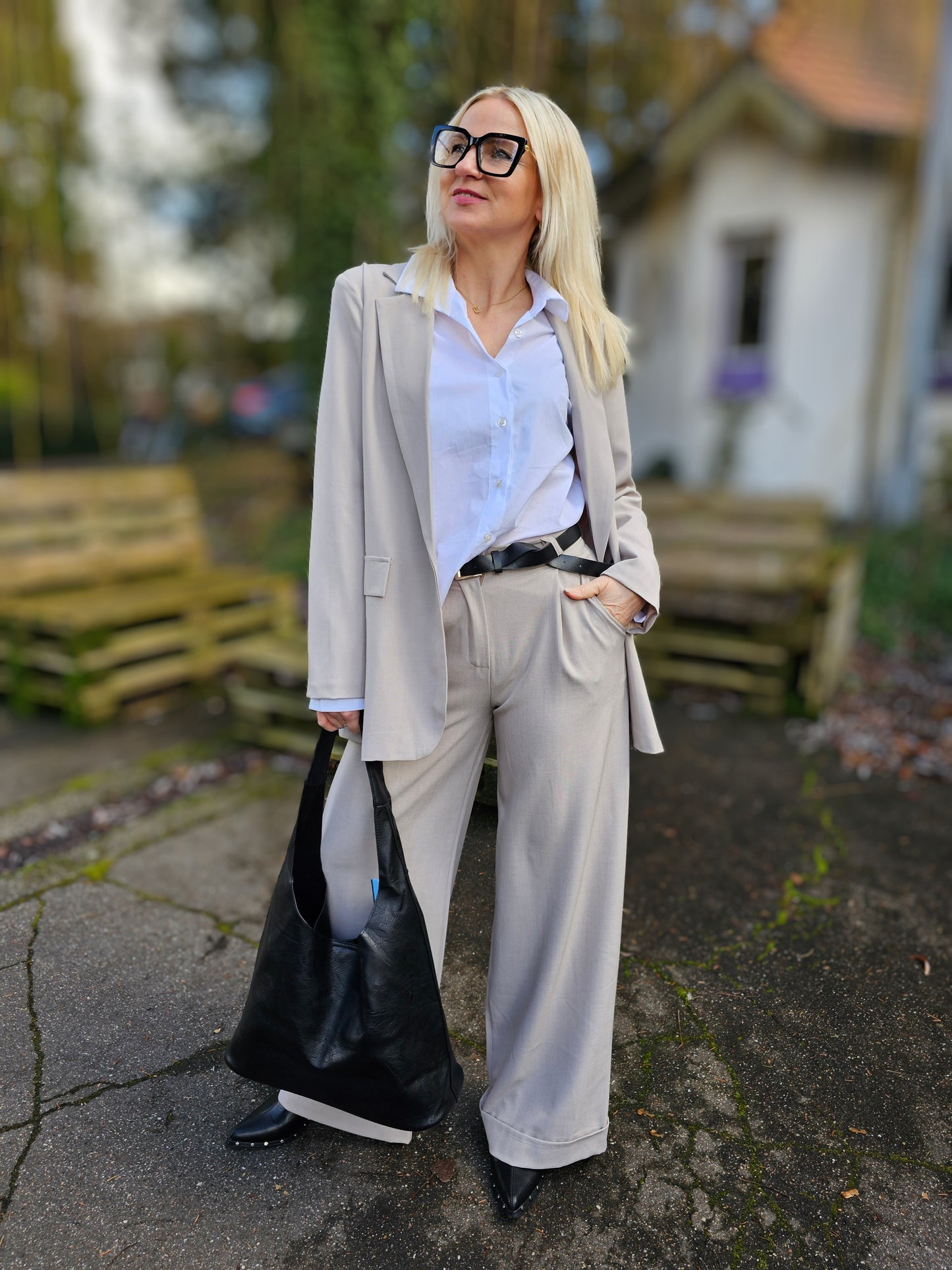 Oversize Blazer in Hellbraun Beige Melitea