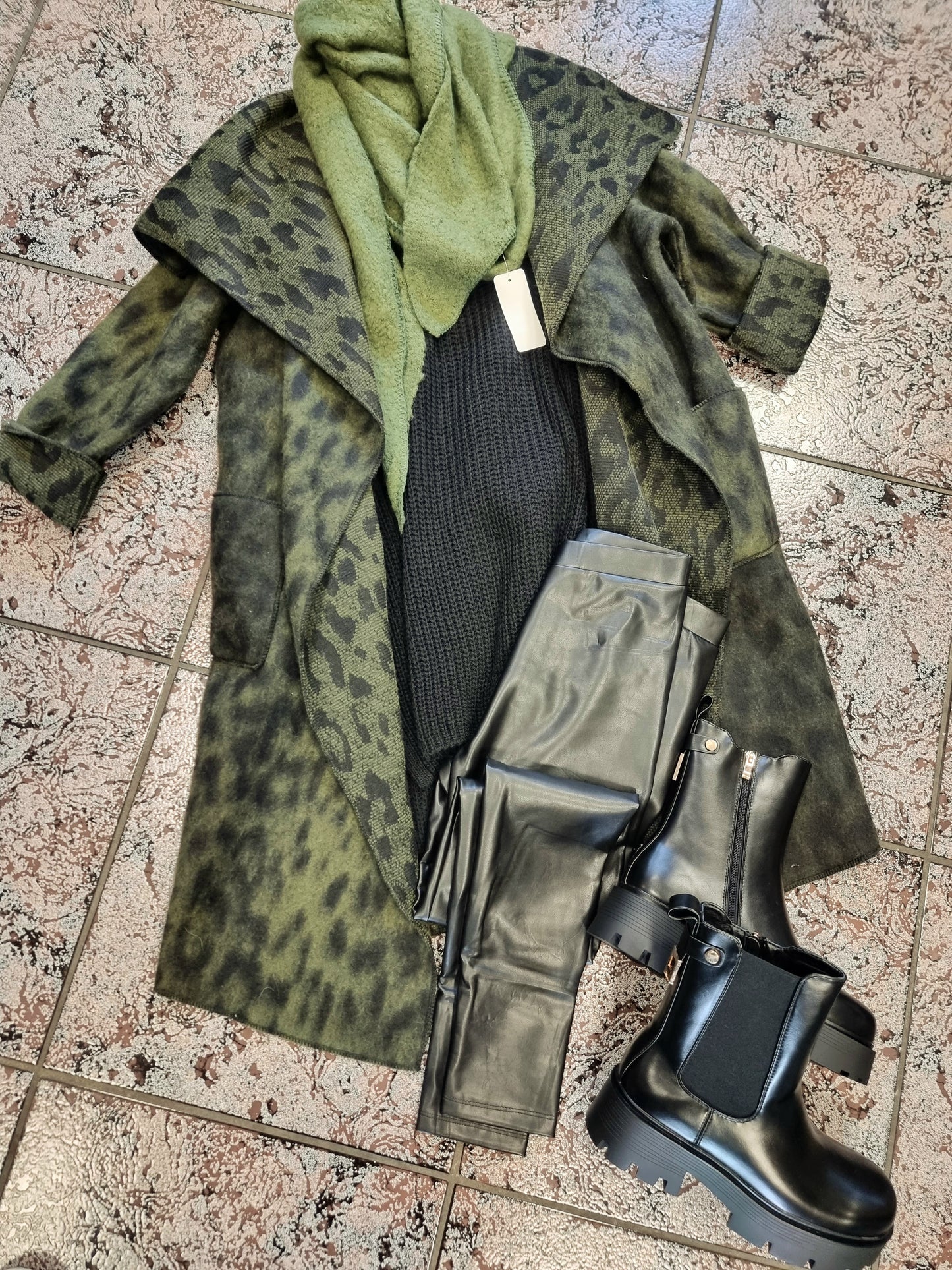 Zac&Zoe Leggings in Lederoptik mit Stretchbund in drei Farben