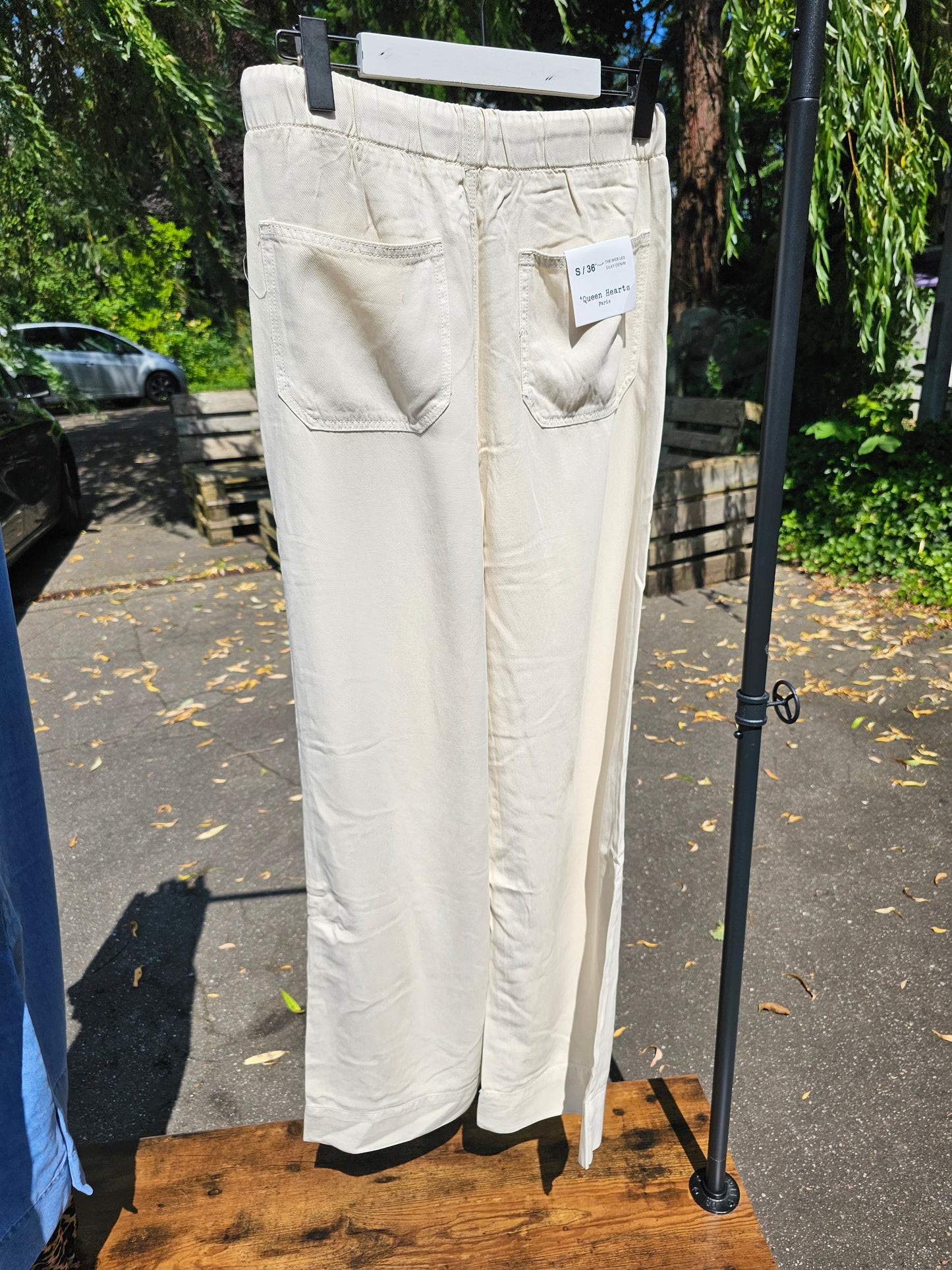 Marlenehose mit weitem Bein in Jeansoptik Lyocell