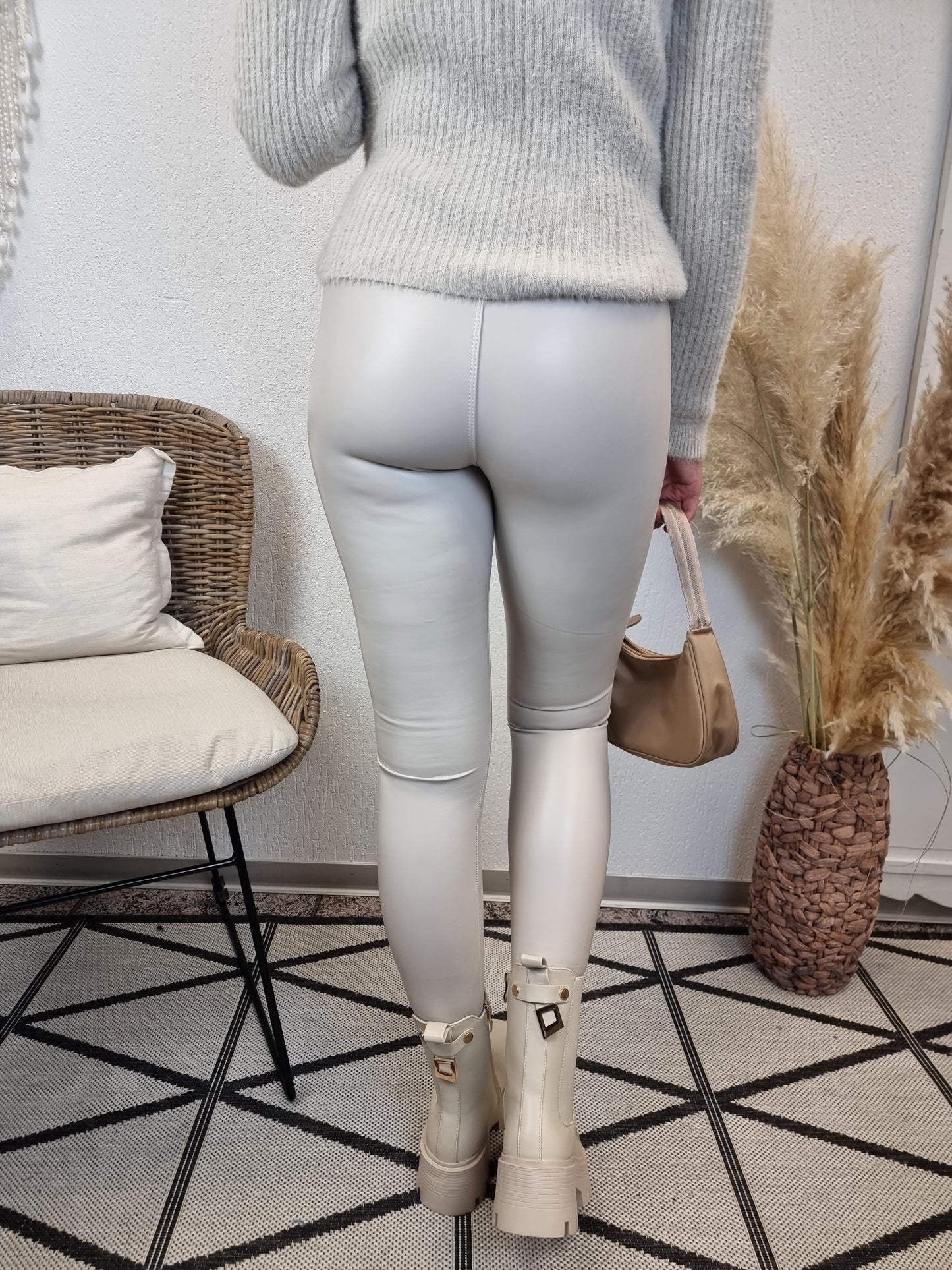 Zac&Zoe Leggings in Lederoptik mit Stretchbund in drei Farben