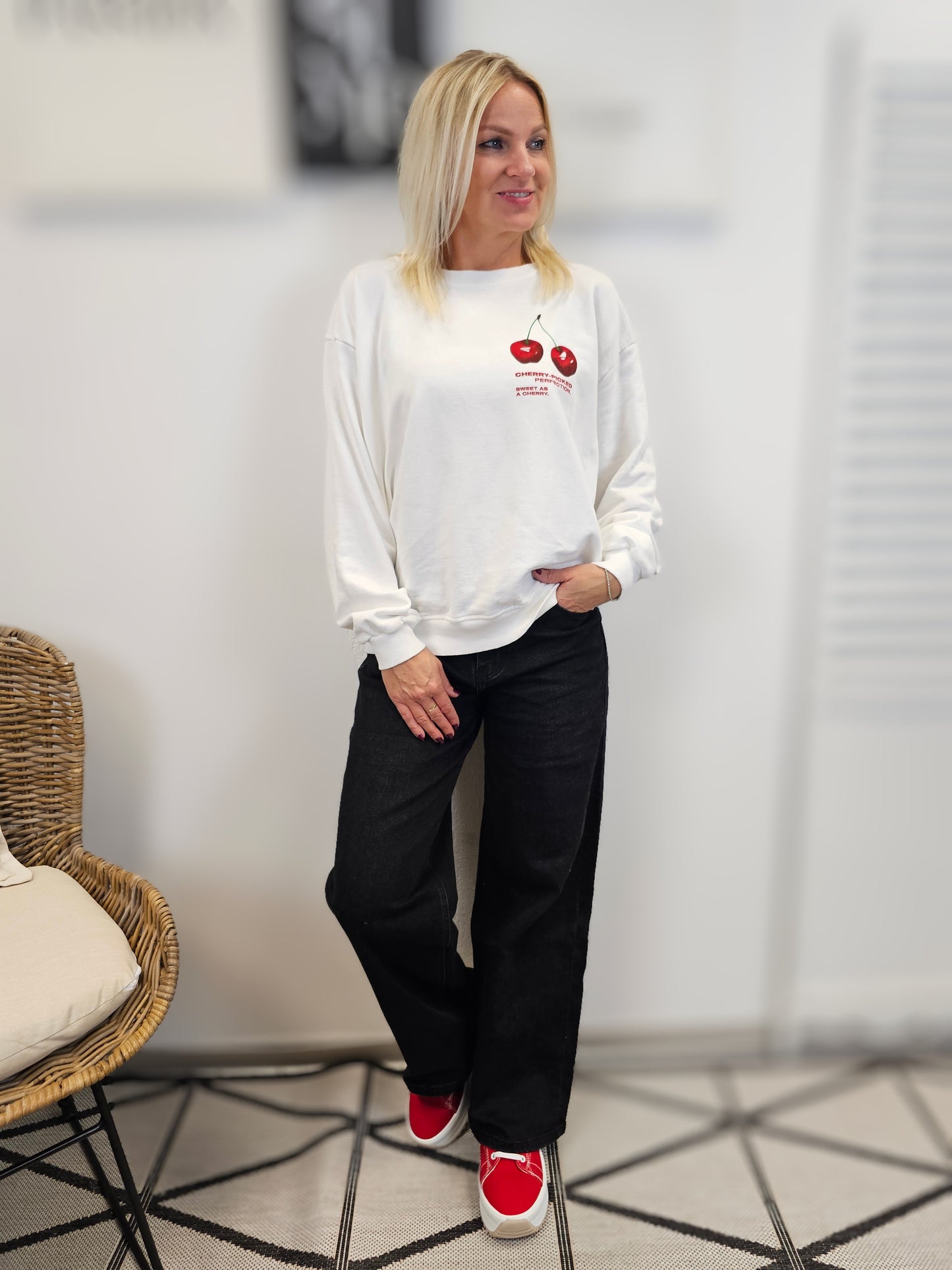 Jeans wide leg in Schwarz mit weitem Bein WIYA