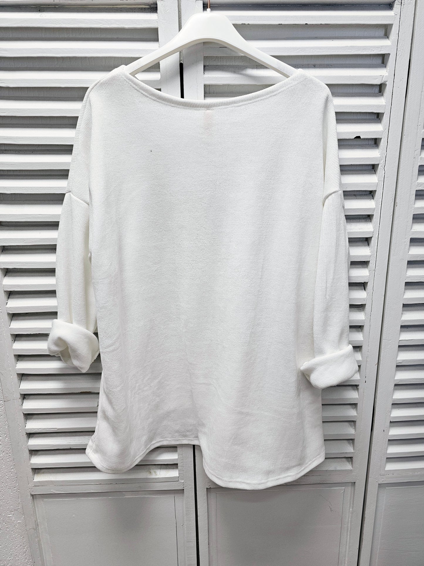 Dünner Pullover in Eierschalenweiß Peace Leo Plussize 40-46