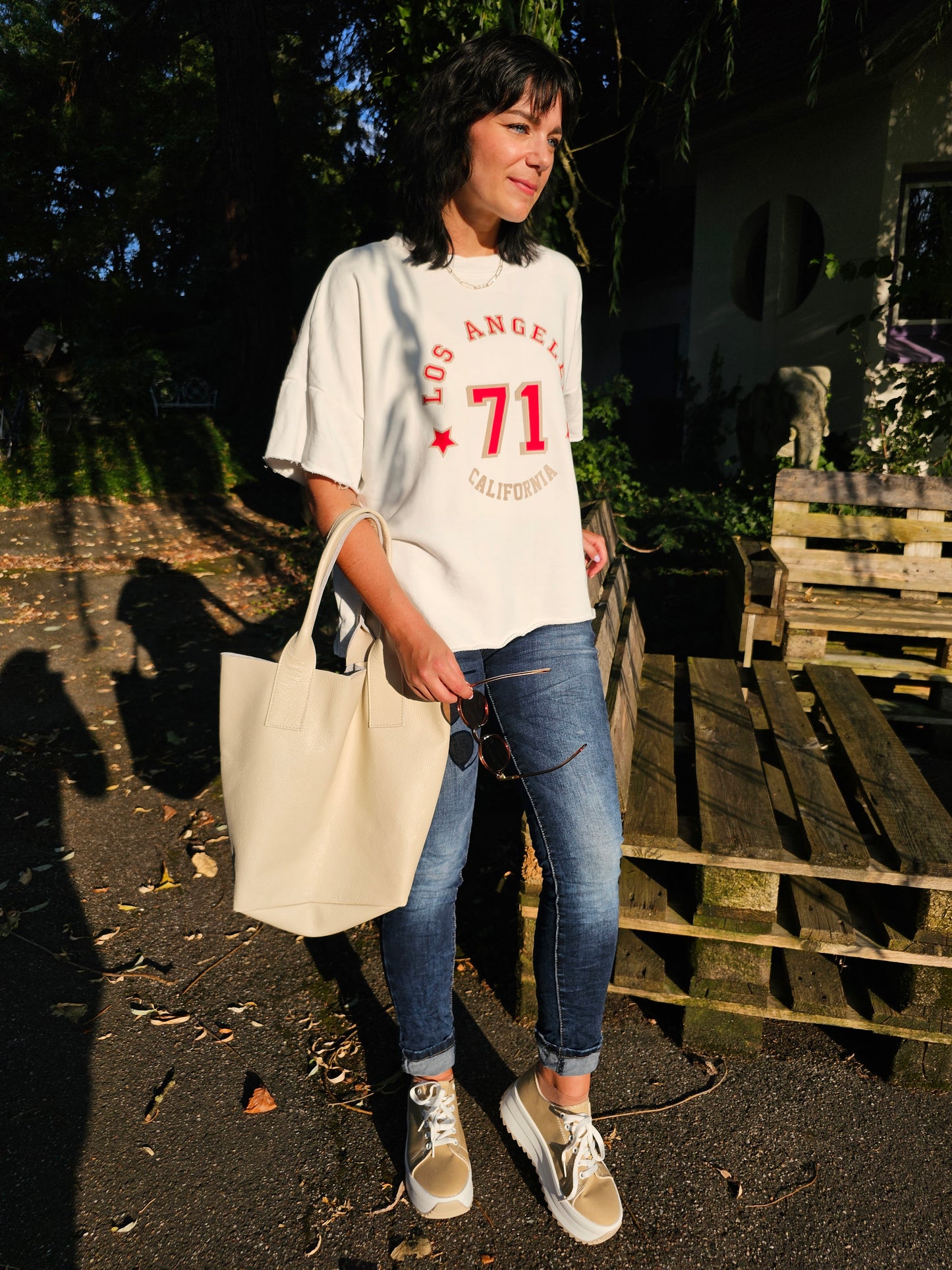 Sweat-Shirt Kurzarm "LA" in verschiedenen Farben