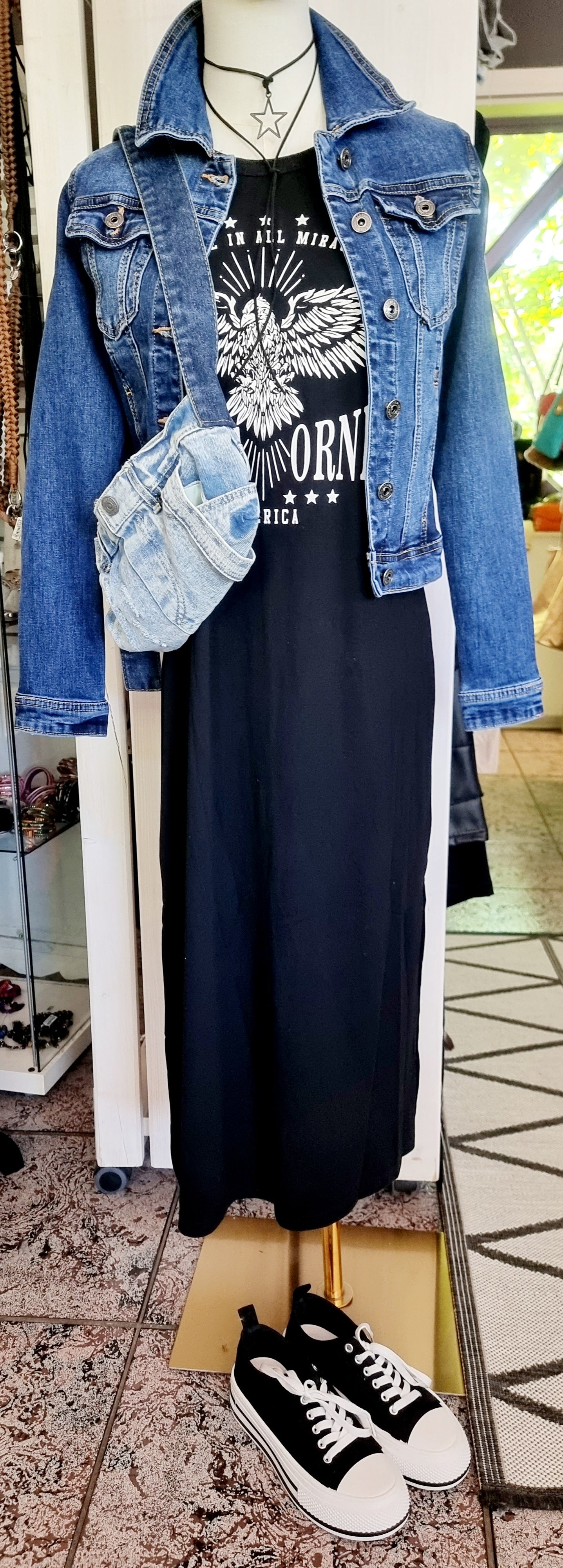 Kleine Jeans-Tragetasche Handtasche