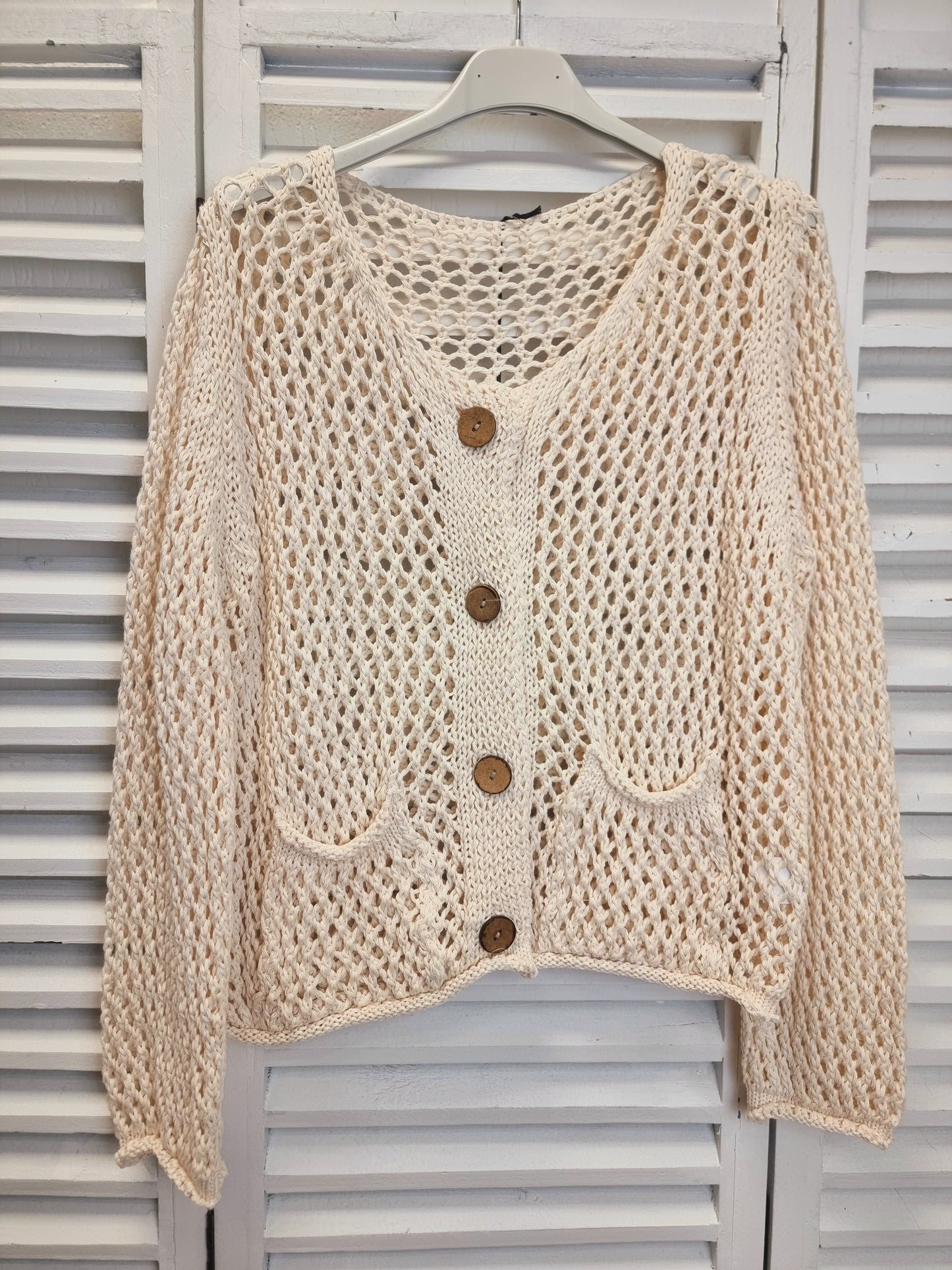 Kurze Loch-Weste in 2 verschiedenen Farben, kurze Strickjacke