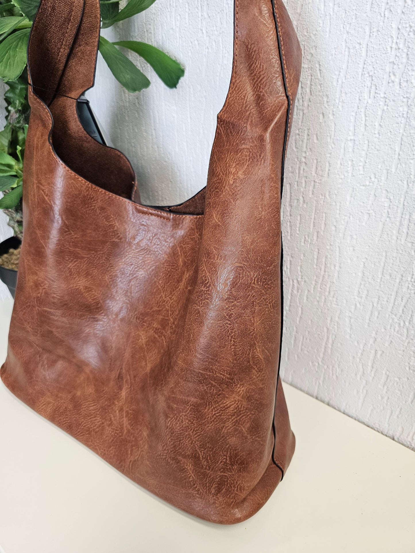 2 in einem , Shopper mir Zusätzlicher kleinen Tasche Vintage Veganes Leder in verschiedenen Farben
