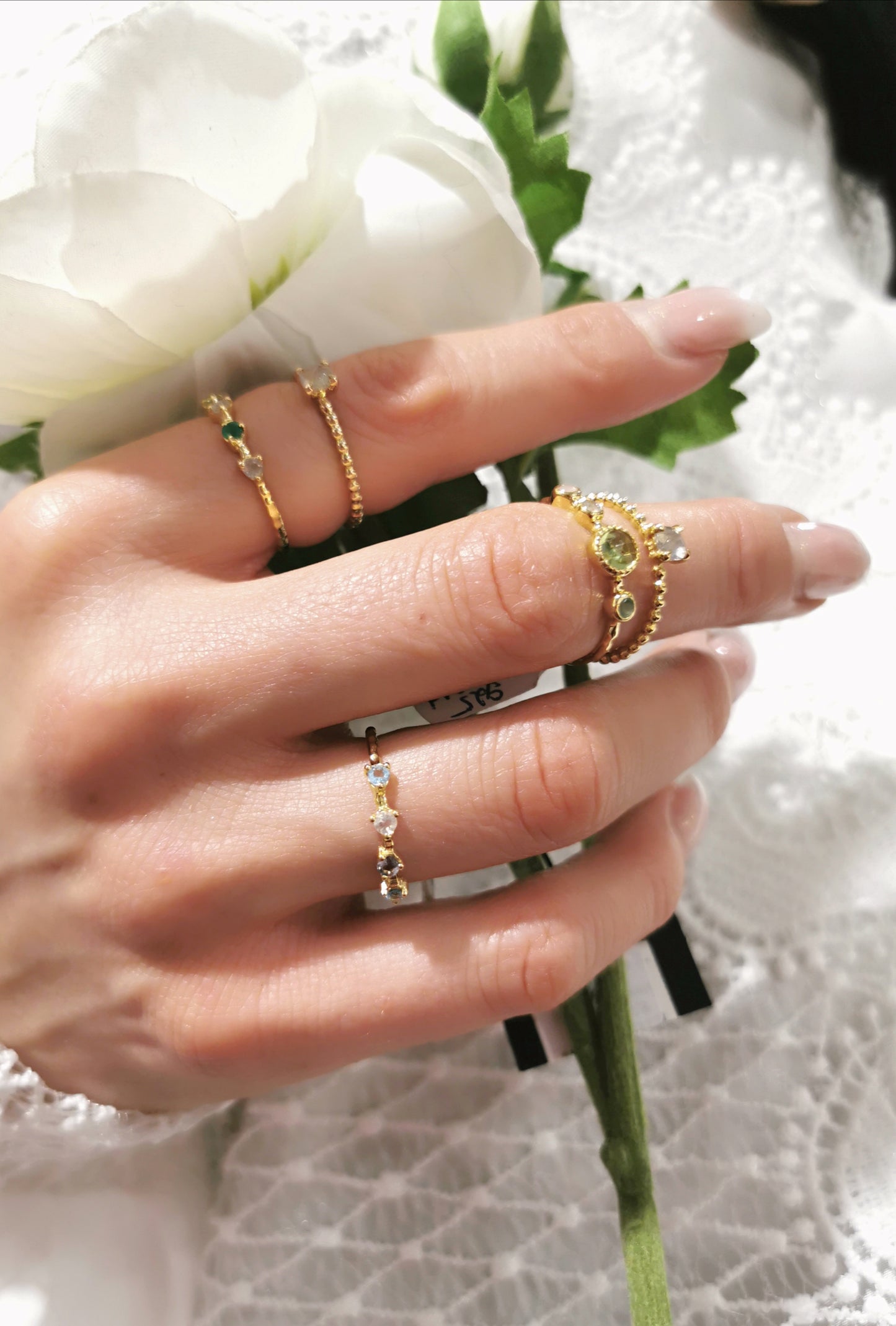 Silberring 18 Karat vergoldet mit Zirkoniasteinchen