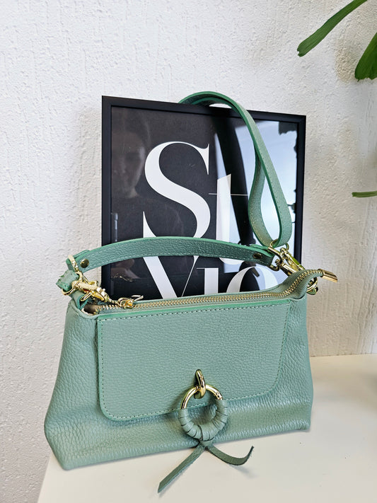 Kleine Handtasche / Umhängetasche  Echtleder Mintgrün