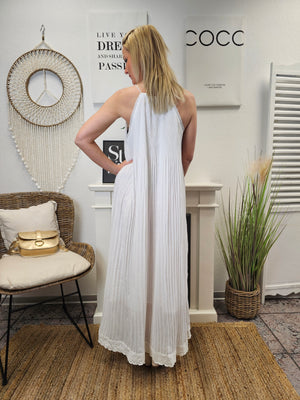 Langes gerafftes Boho Kleid in verschiedenen Farben- Onesize