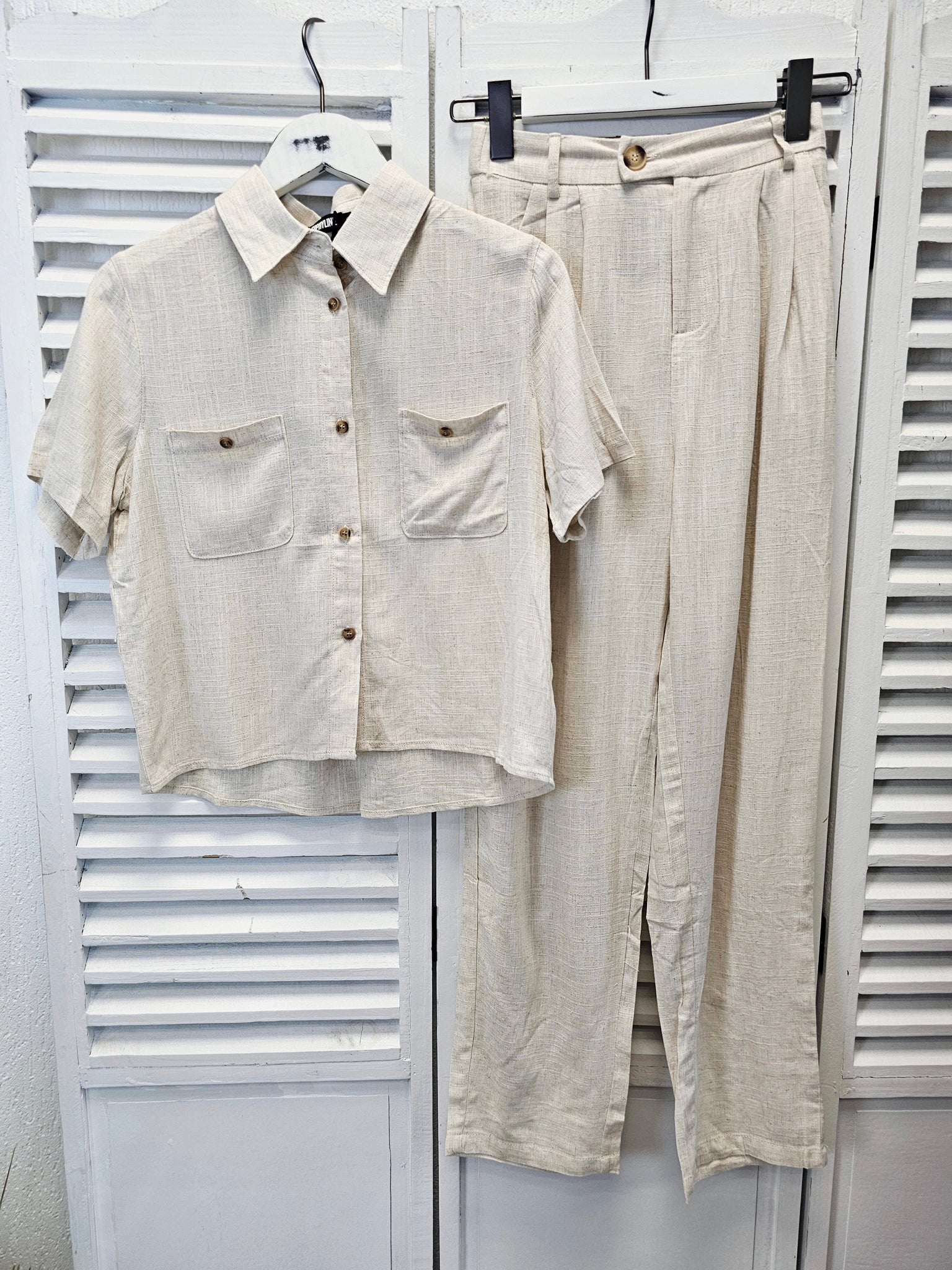 Hemd-Bluse in Leinenoptik