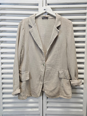 Leichte  Musselin-Blazer aus Baumwolle OneSize in 2 verschiedenen Farben