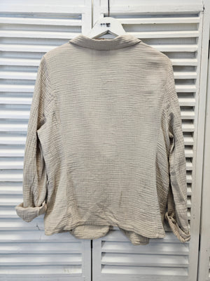 Leichte  Musselin-Blazer aus Baumwolle OneSize in 2 verschiedenen Farben
