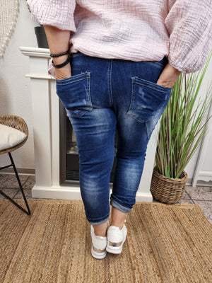Jeans Melly MC-7260 Destroyed XS-XL mit Knöpfen