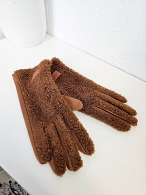Handschuhe mit Teddyfell in verschiedenen Farben