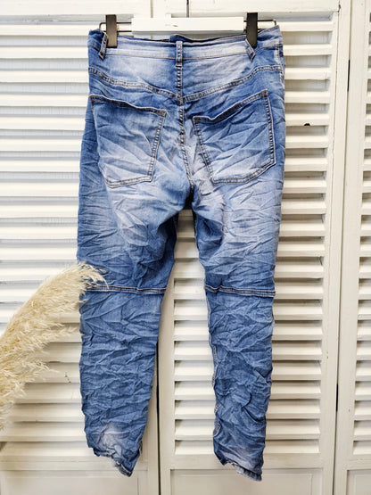 Helle Jeans Destroyed mit Nähten H8148