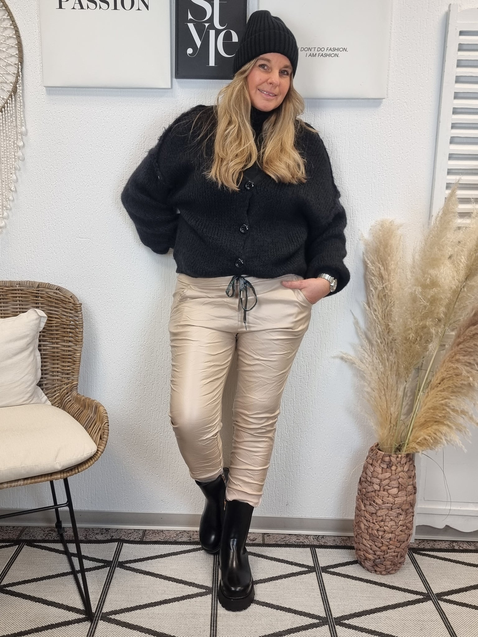Jogpants in Lederoptik in verschiedenen Farben Onesize