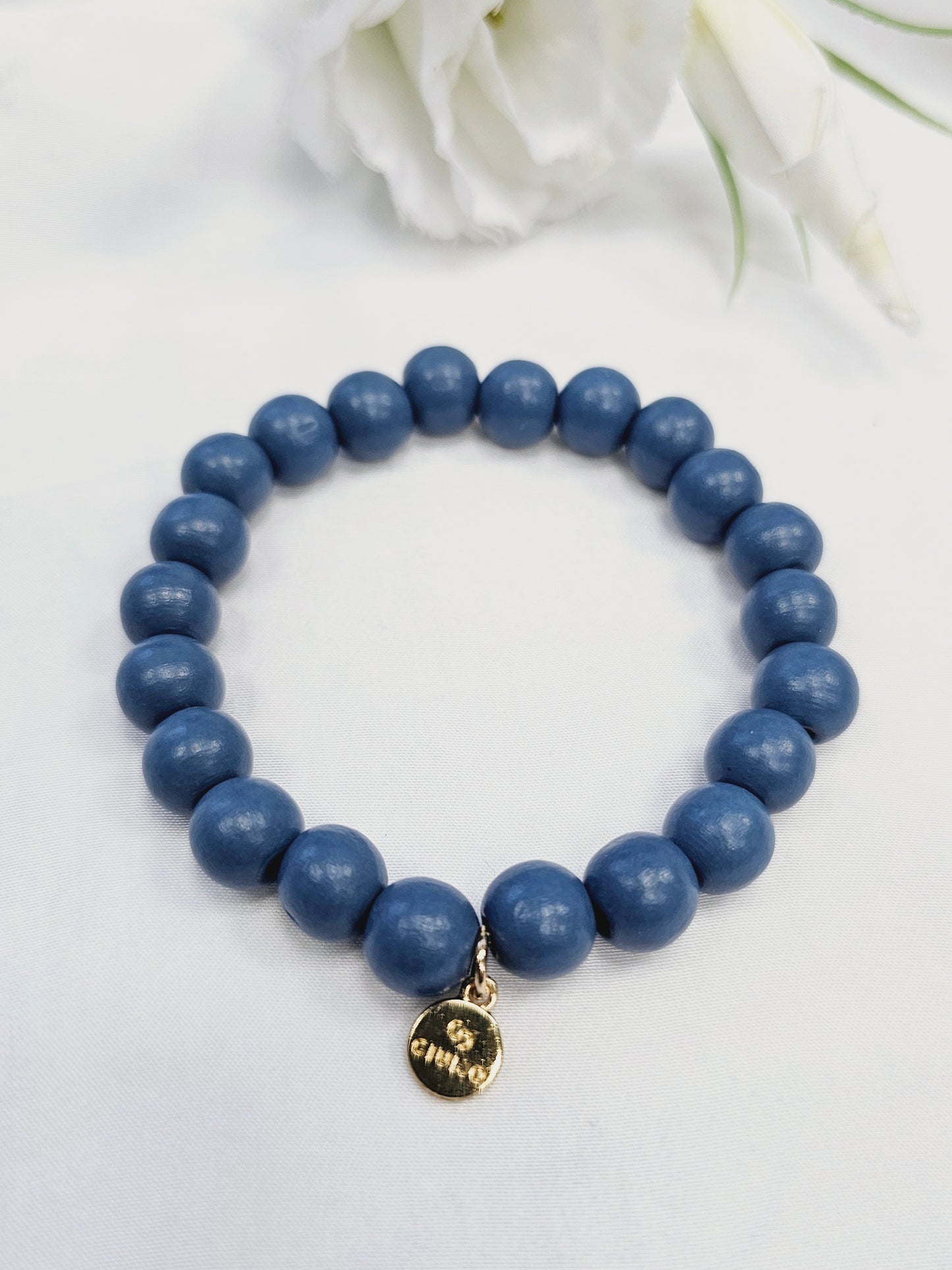 Boho-Akazienholz Armband in verschiedenen Farben mit großen Perlen
