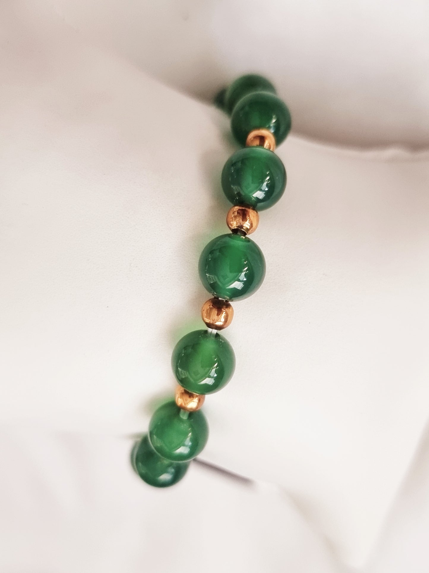 Jade-Armband Grün mit Gold