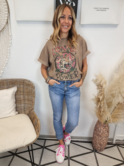 T-Shirt mit Tiger Love Power in verschiedenen Farben