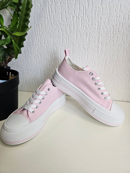 Sneaker in Rosa Canvas Stoff-Turnschuhe