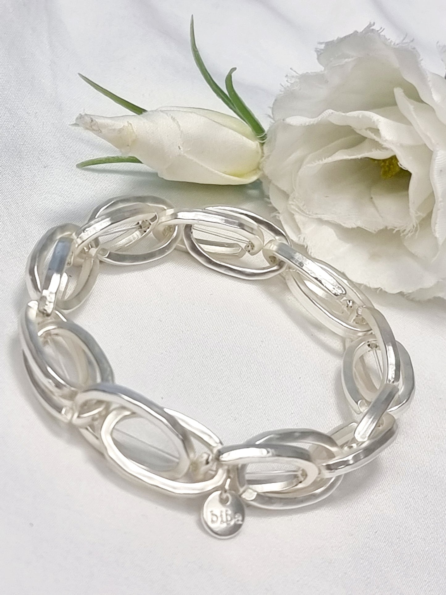 Armband Biba - Gliederkette Silber matt