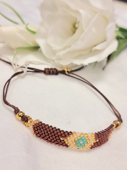 Miyuki Perlen Armband Braun "BOHO"