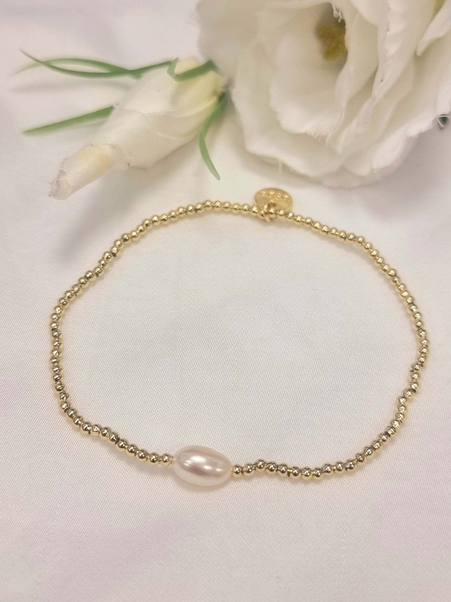 Armband Biba - mit einer Süsswasserperle 2mm in Silber und in Gold