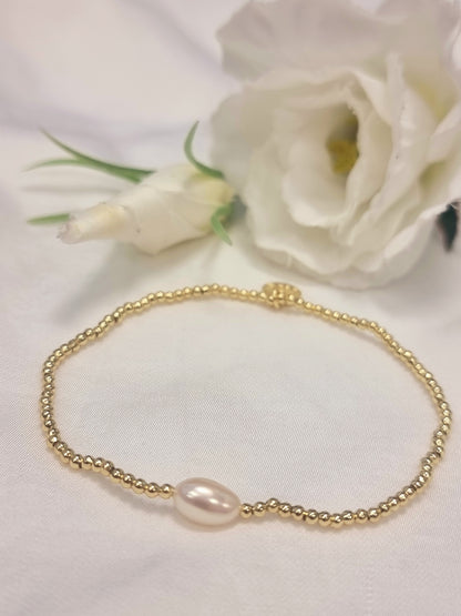 Armband Biba - mit einer Süsswasserperle 2mm in Silber und in Gold