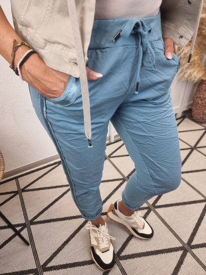 Jogpants be inn mit Streifenband Satin in verschiedenen Farben