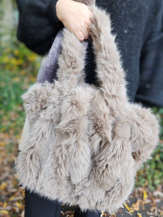 Schultertasche / Shopper Fell-Plüsch in verschiedenen Farben