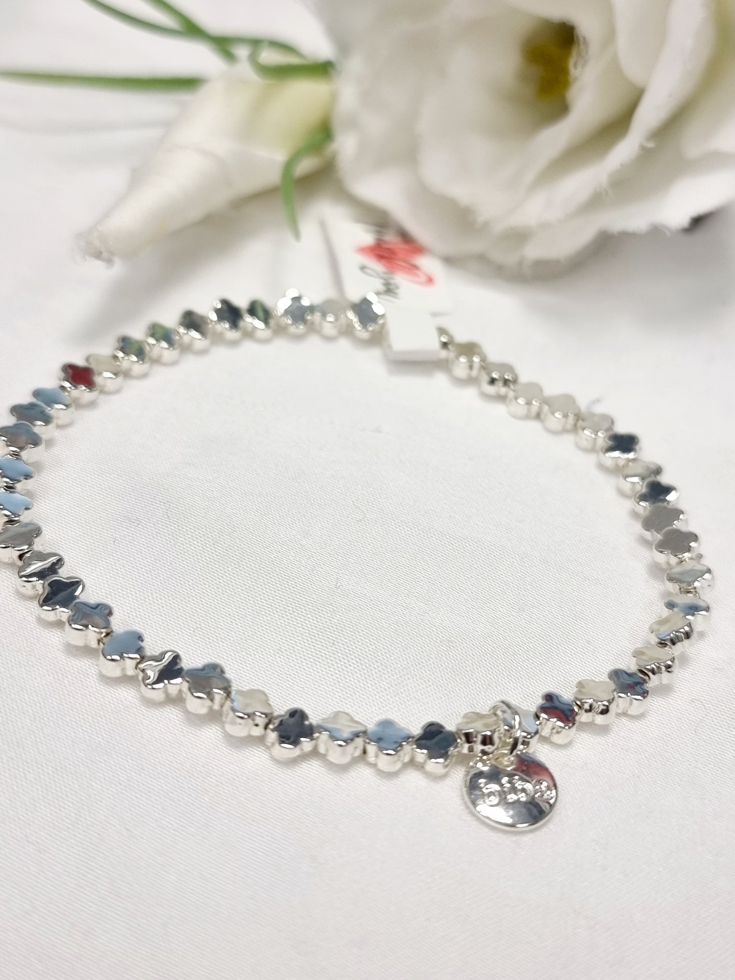 Armband Biba - Kleeblättchen Silber glänzend