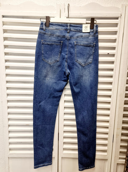 Jeans Desy schmal mit Metallknöpfen, Strech