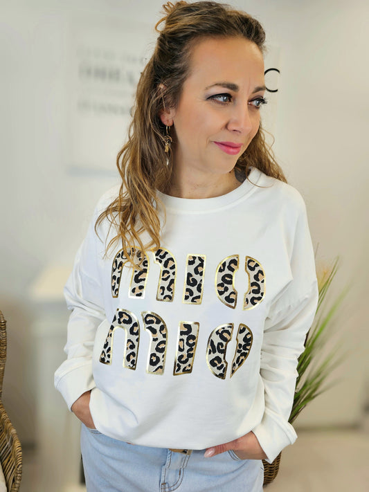 Dünnes Sweatshirt Creme/Gold "MIO"