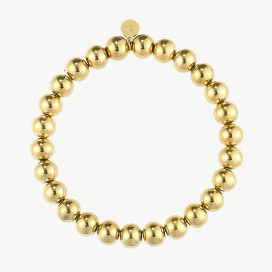 "Perlenarmband aus Edelstahl" 14 karat vergoldet und in Silber