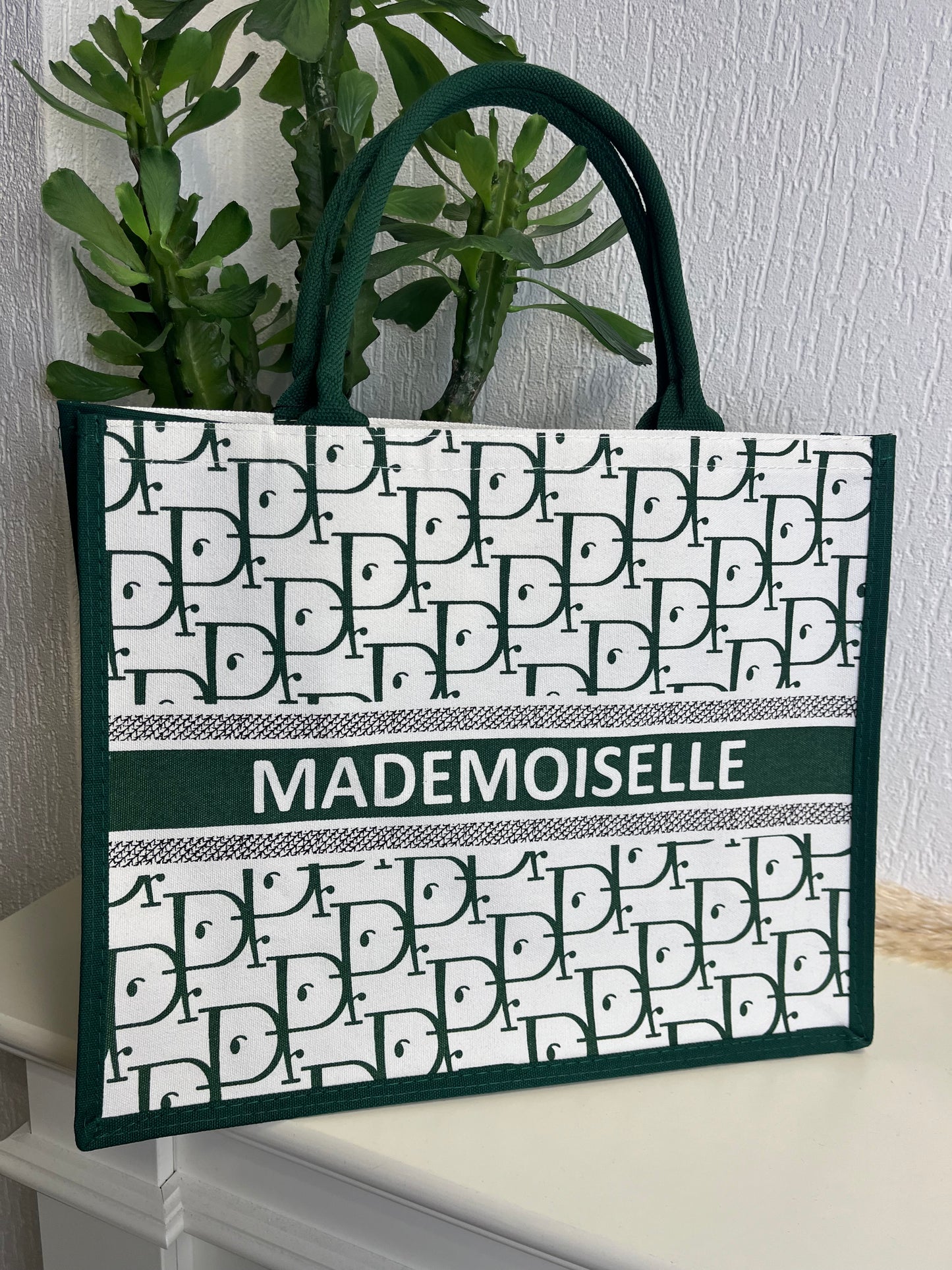 Großer Shopper / Tragetasche Mademoiselle in Grün