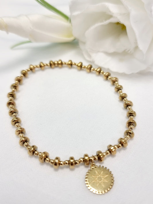 Edelstahl-Armband mit einem kleinen Anhänger Stern in Silber und in Gold