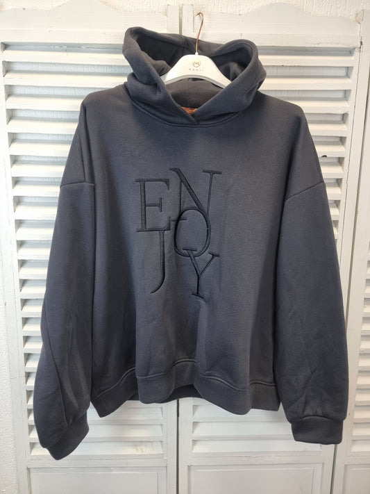 Sweatshirt Hoodie ENJOY in Dunkelgrau