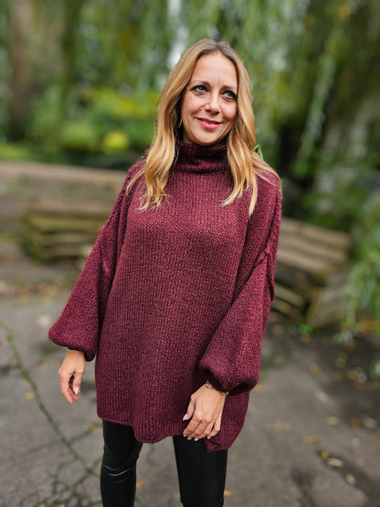 Strickpullover Oversize mit Stehkragen in verschiedenen Farben