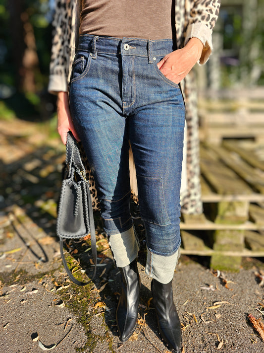 Baggy Jeans Dunkelblau mit Patches SW1270